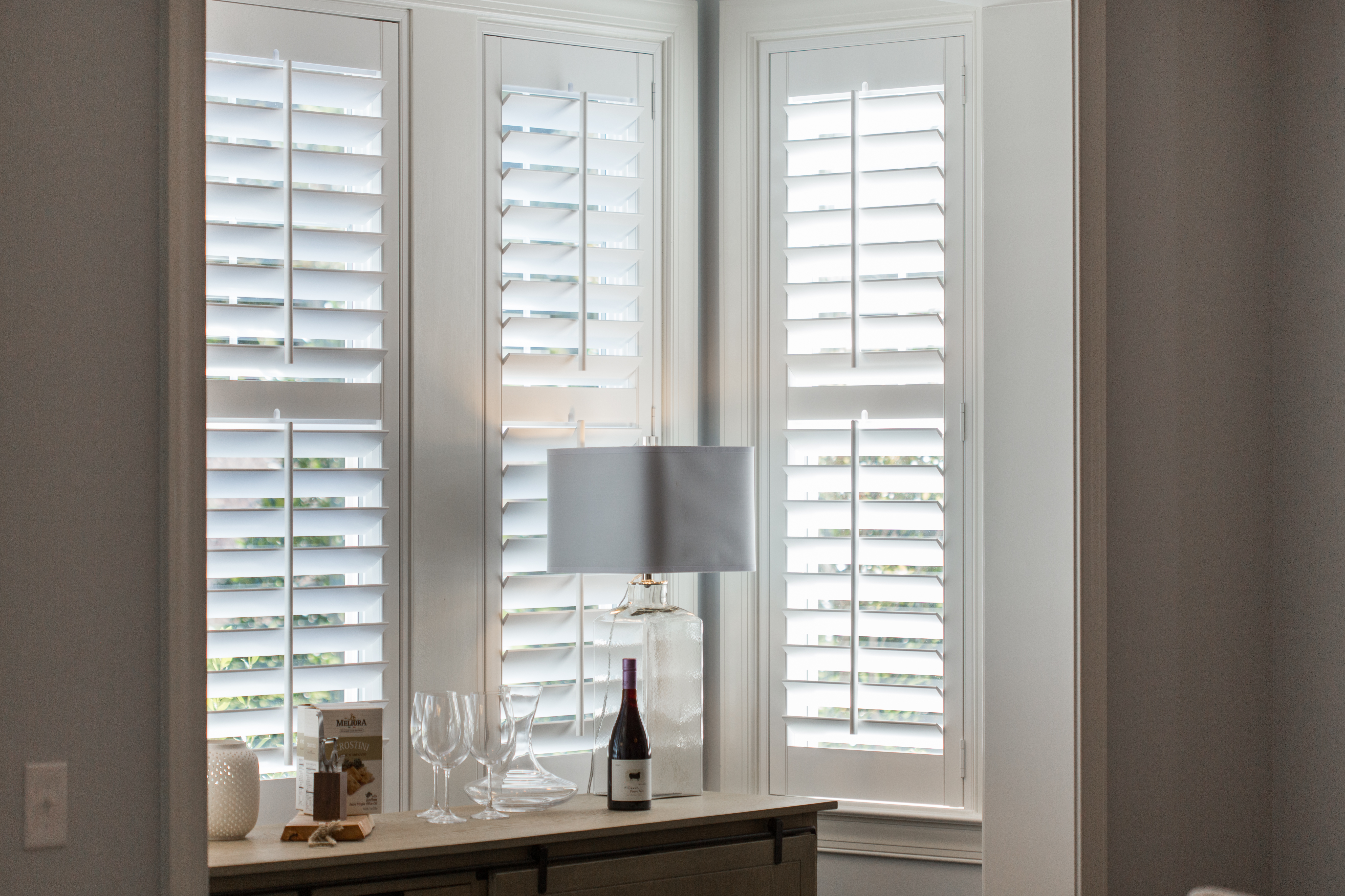 Polywood shutters in Southern California alcove.